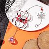 Spider Glass Beaded Hanging Ornaments HJEW-TA00172-02-2