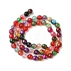 Natural Agate Round Beads Strand G-L084-6mm-08-3