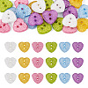 30Pcs 6 Colors Resin Buttons BUTT-TA0001-57-1