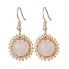 Natural Rose Quartz Flower Dangle Earrings EJEW-JE06720-01-2