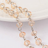 Faceted Rondelle Handmade Electroplate Glass Beads Chains AJEW-JB00130-05-1