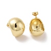 Rack Plating Brass Half Round Stud Earrings EJEW-G315-07G-2