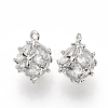 Brass Cubic Zirconia Charms ZIRC-T003-20P-2