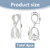 4Pcs 925 Sterling Silver Ice Pick Pinch Bails FIND-HS0002-08C-2
