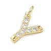 Brass Micro Pave Clear Cubic Zirconia Pendants KK-I476-01G-Y-2