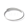 304 Stainless Steel Open Cuff Bangle with Oval Beaded BJEW-C031-01P-2