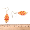 304 Stainless Steel Glass Seed Beads Tree Dangle Earrings EJEW-MZ00738-5