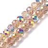 AB Color Plated Transparent Electroplate Beads Strands X-EGLA-H104-06F-1