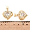 Brass Micro Pave Cubic Zirconia with Glass Pendants KK-L275-62G-02-3
