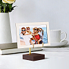 Iron Mineral Display Holder with Square Wood Bases ODIS-WH0331-79-5