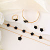 Flower Alloy Acrylic Cuff Bangles & Link Bracelets & Stud Earrings & Pendant Necklaces & Rings WG72368-01-3