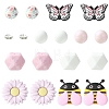 25Pcs 8 Styles Silicone & 15Pcs Iron Grade A Crystal Rhinestone Spacer Beads Findings Kits SIL-YW0002-67B-1