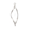 925 Sterling Silver Twisted Leaf Outline Connector Charms STER-R010-01P-1
