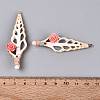 Natural Shell Slice Copper Wire Wrapped Big Pendants SSHEL-N042-23-3