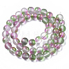 Frosted Spray Painted Glass Beads Strands LS-GLAA-N035-03C-C01-2