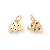 Brass Micro Pave Cubic Zirconia Charms X-ZIRC-F106-08G-2