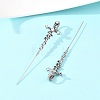 Snake Cross 316 Stainless Steel Micro Pave Clear Cubic Zirconia Ear Wrap Crawler Hook Earrings AJEW-C044-20AS-2
