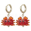 Crab Handmade Lampwork Hoop Earrings EJEW-JE06918-3