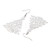 Non-Tarnish Hollow Christmas Tree 201 Stainless Steel Dangle Earrings for Women EJEW-JE05876-3