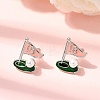Ship Brass Enamel Stud Earrings EJEW-H180-24P-1