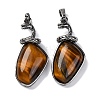 Natural Tiger Eye Pendants G-K338-42AS-05-1