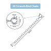 20Pcs 304 Stainless Steel Curb Chain Extender STAS-DC0013-97-2