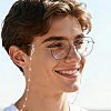 3Pcs Iron Curb Chain with Plastic Pearl Heart Bead Eyeglasses Chains AJEW-CN0007-84-5