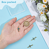 3Pcs Brass with Synthetic Opal Pendants KK-BC0015-77A-3