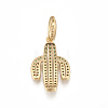 Brass Micro Pave Cubic Zirconia Pendants ZIRC-L078-060G-NR-2