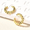 Brass Micro Pave Cubic Zirconia Cuff Earrings X-ZIRC-H109-06G-1