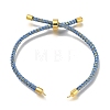 Braided Cotton Cord Slider Bracelet Making MAK-R001-01G-21-1