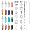  DIY Natural & Synthetic Mixed Gemstone Bullet Pendant Necklace Making Kit DIY-TA0004-91-2