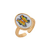 Brass & Shell Cuff Open Rings FS-WGBC7E6-02-1
