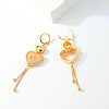 Heart Tassel Brass Hoop Earrings JA5879-3