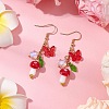 304 Stainless Steel Butterfly & Mushroom Dangle Earrings for Women EJEW-JE06235-01-2