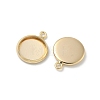 Flat Round Brass Pendant Cabochon Settings KK-K414-14C-G-2