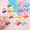 17Pcs 17 Colors Soft Rubber Pendant Keychains KEYC-BY0001-03-5