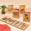 Rectangle with Pattern Wooden Greeting Cards DIY-CP0006-75G-6