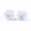 Polymer Clay Rhinestone Beads with Embossed Resin Roses RESI-T059-04N-1