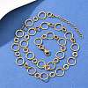 304 Stainless Steel 10mm and 14MM Ring Link Chain Necklaces NJEW-P343-02C-G-1