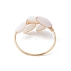 Copper Wire Wrapped Dyed Natural Shell Finger Rings for Women RJEW-TA00139-4