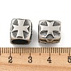 316 Surgical Stainless Steel with Rhinestone Large Hole Cube Beads STAS-Q326-08AS-02-3