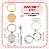 4Pcs 2 Colors Stainless Steel Photo Locket Keychains KEYC-FG0001-25B-2
