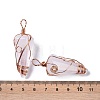 Natural Quartz Crystal Copper Wire Wrapped Big Pendants G-B073-02RG-04-3