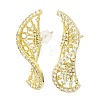 DNA Sequences Shape Brass Micro Pave Cubic Zirconia Stud Earrings EJEW-L270-14G-1