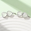 Valentine's Day Heart Natural Quartz Crystal Stud Earrings EJEW-T053-01P-08-3