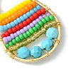 Dyed Natural Magnesite & Glass Seed Beaded Pendants PALLOY-MZ00196-4