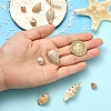 10Pcs 5 Styles Electroplated Natural Mixed Shell Pendants BSHE-YW0001-22-4