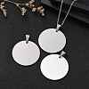 Tarnish Resistant DIY Materials 201 Stainless Steel Flat Round Hand Stamping Blank Tag Pendants STAS-O044-125-7