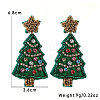 Christmas Tree Felt Fabric Dangle Stud Earrings FS-WG8B689-01-4